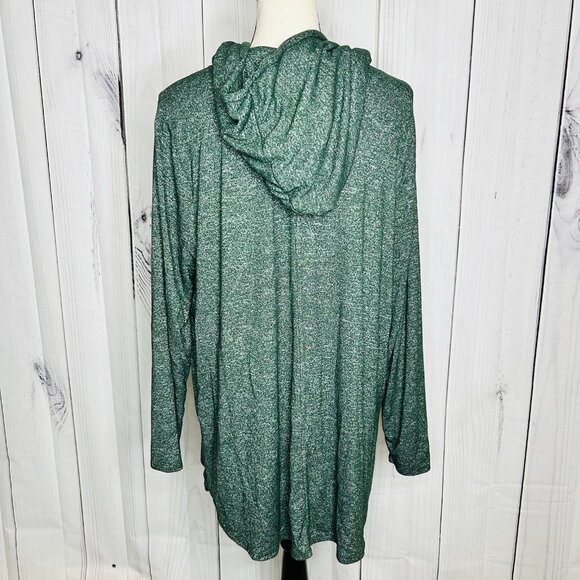 Joan Vass Woman Knit Hoodie Heather Green Women's Sz 1X Soft Rayon Blend Stretch - Picture 7 of 10